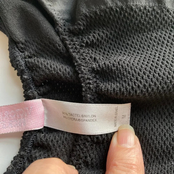 VICTORIA'S Secret Black Stretchy Body Shaper Tank with Mesh Insert, Size Medium - Picture 7 of 8